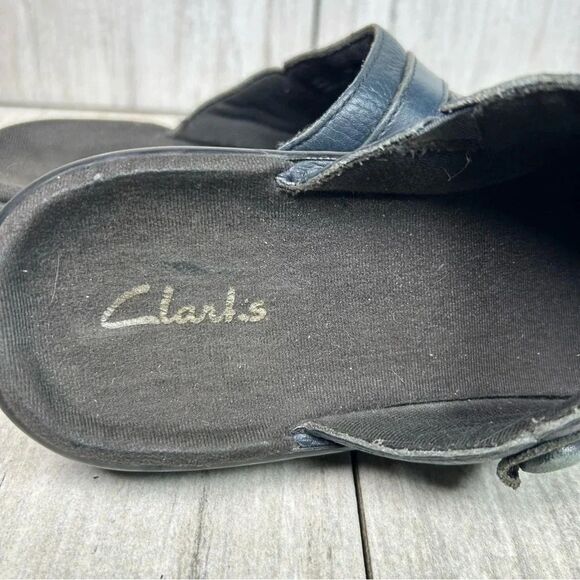 Clark’s Blue Leather Slip On Mule Comfort Clog Casual Shoes  Womens Size 6.5 - Picture 10 of 10